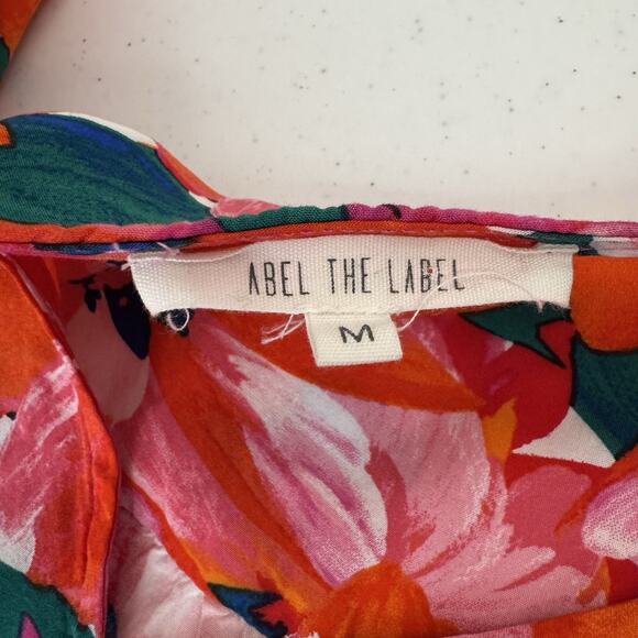 Anthropologie Abel The Label High Low Dress Women's Medium Floral Pink Tropical - Picture 9 of 14